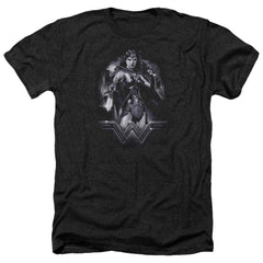 Batman v Superman Rainy Night Men's 30/1 Heather 60 40 Poly Short-Sleeve T-Shirt