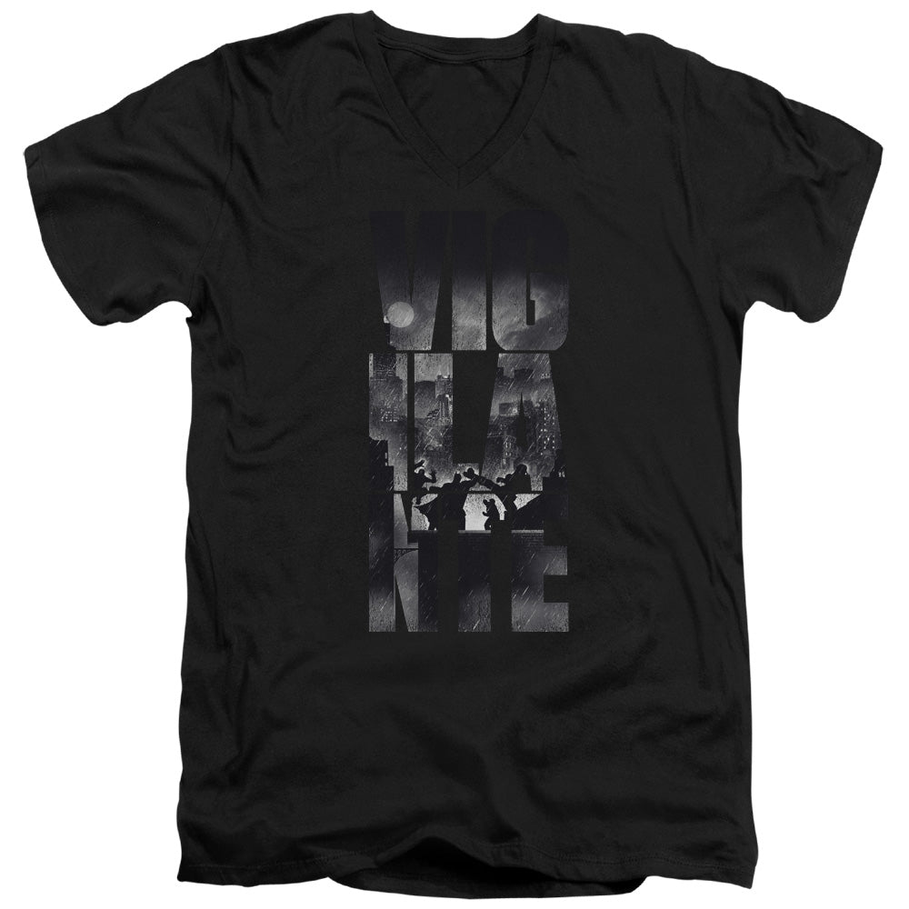 Batman v Superman Rainy Viglante Men's 30/1 Cotton Slim V-Neck T-Shirt