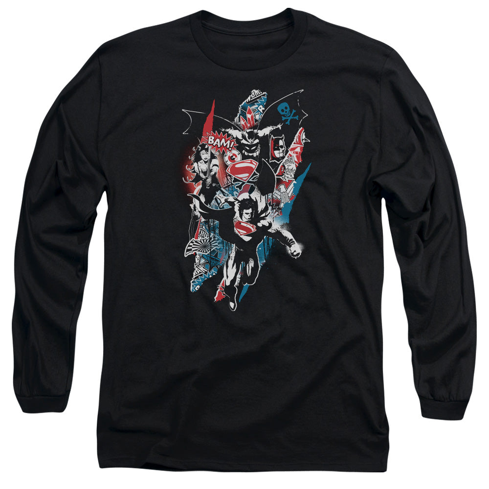 Batman v Superman Ripped Trio 2 Men's 18/1 Cotton Long-Sleeve T-Shirt