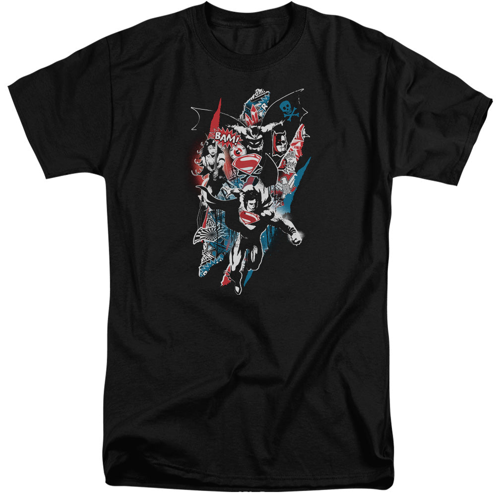 Batman v Superman Ripped Trio 2 Men's 18/1 Tall Cotton Short-Sleeve T-Shirt