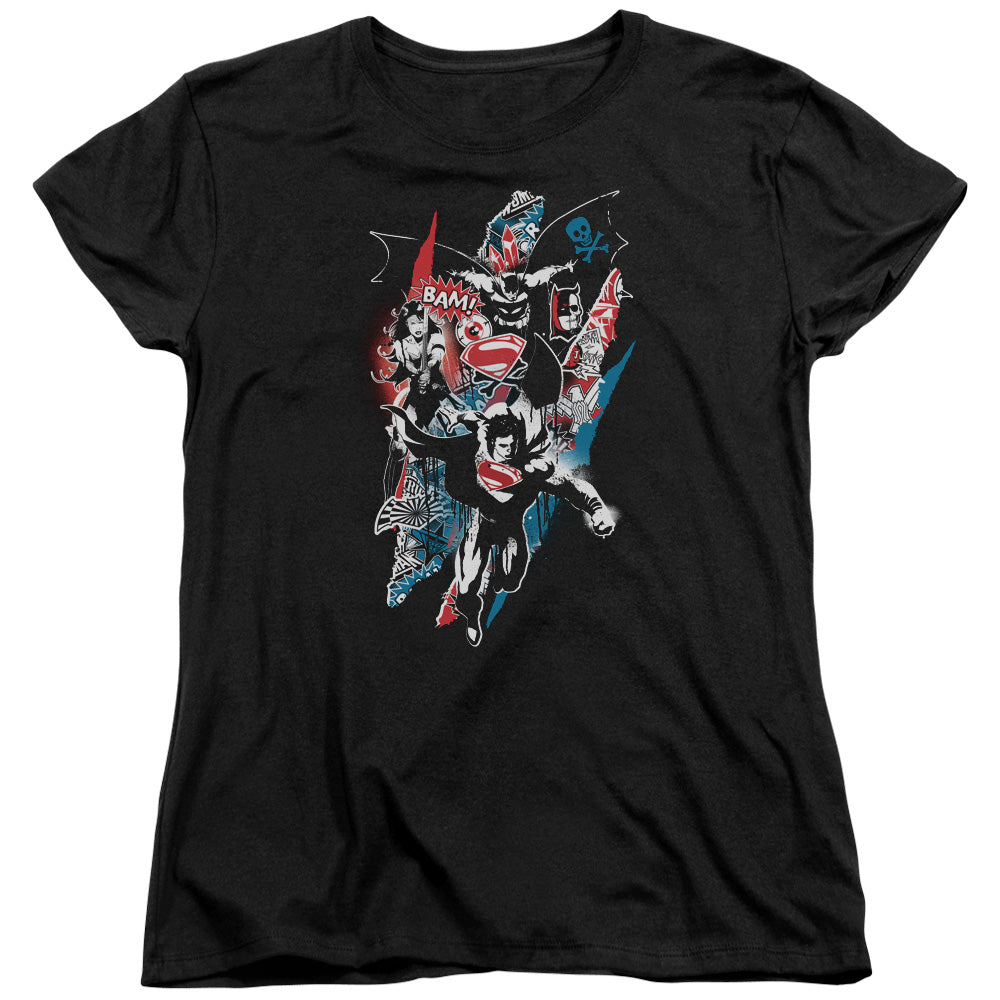 Batman v Superman Ripped Trio 2 Women's 18/1 Cotton Short-Sleeve T-Shirt