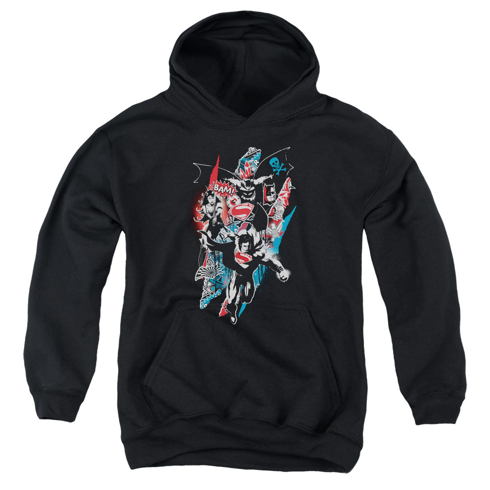 Batman v Superman Ripped Trio 2 Youth Cotton Poly Pull-Over Hoodie