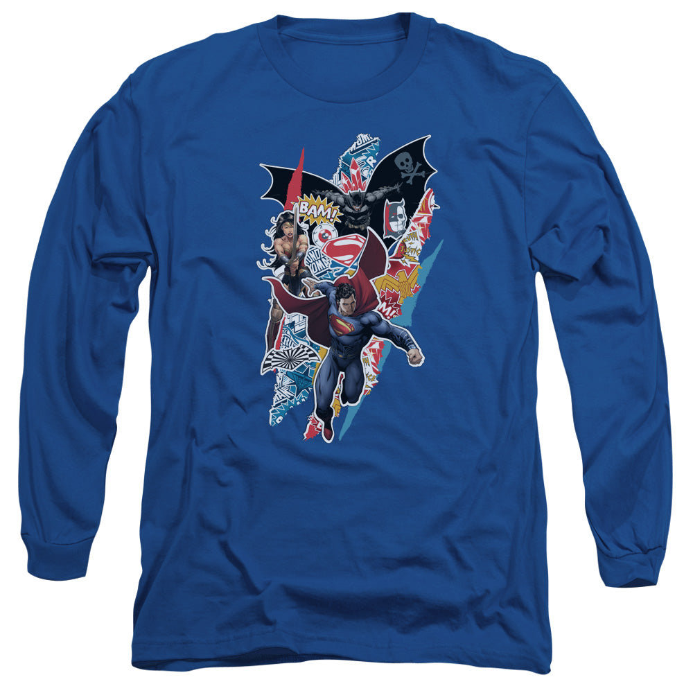 Batman v Superman Ripped Trio Men's 18/1 Cotton Long-Sleeve T-Shirt