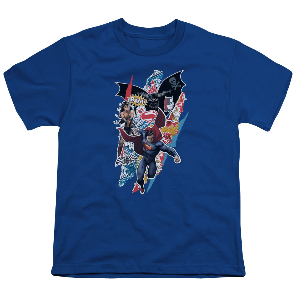 Batman v Superman Ripped Trio Youth 18/1 100% Cotton Short-Sleeve T-Shirt