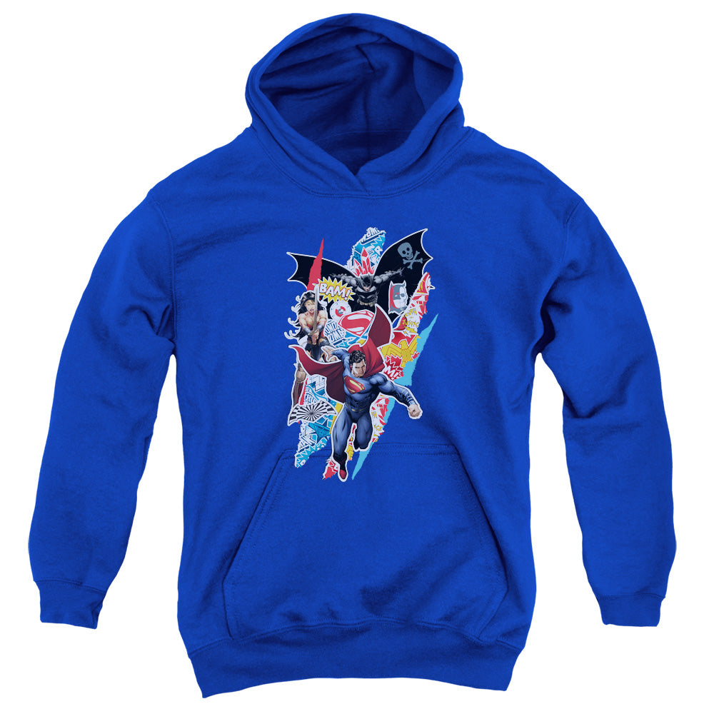 Batman v Superman Ripped Trio Youth Cotton Poly Pull-Over Hoodie