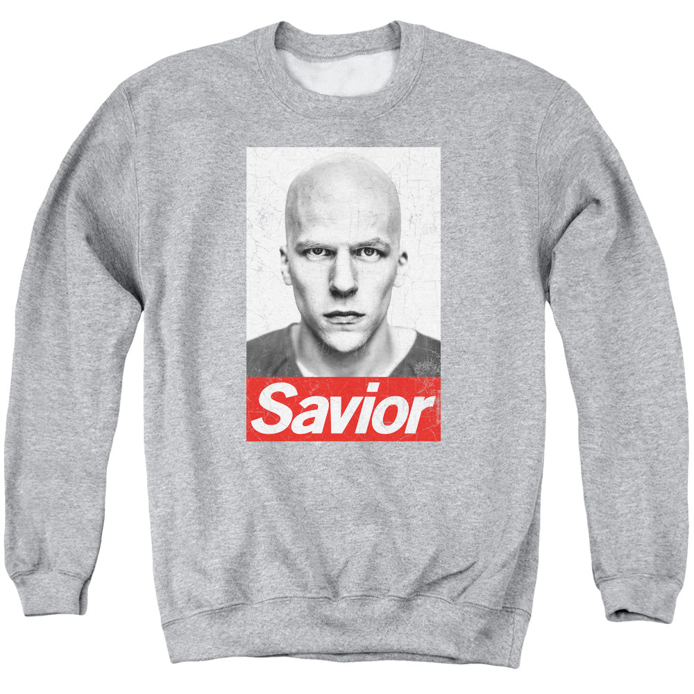 Batman v Superman Savior Men's Crewneck 50 50 Poly Long-Sleeve T-Shirt