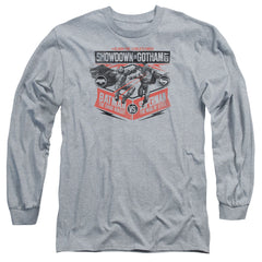 Batman v Superman Showdown In Gotham Men's 18/1 Cotton Long-Sleeve T-Shirt