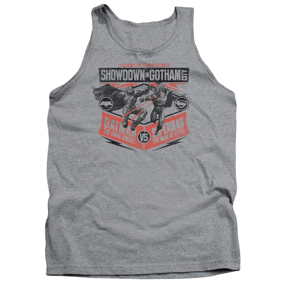 Batman v Superman Showdown In Gotham Men's 18/1 Cotton Tank Top