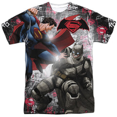 Batman v Superman Showdown Men's Regular Fit Polyester Short-Sleeve T-Shirt