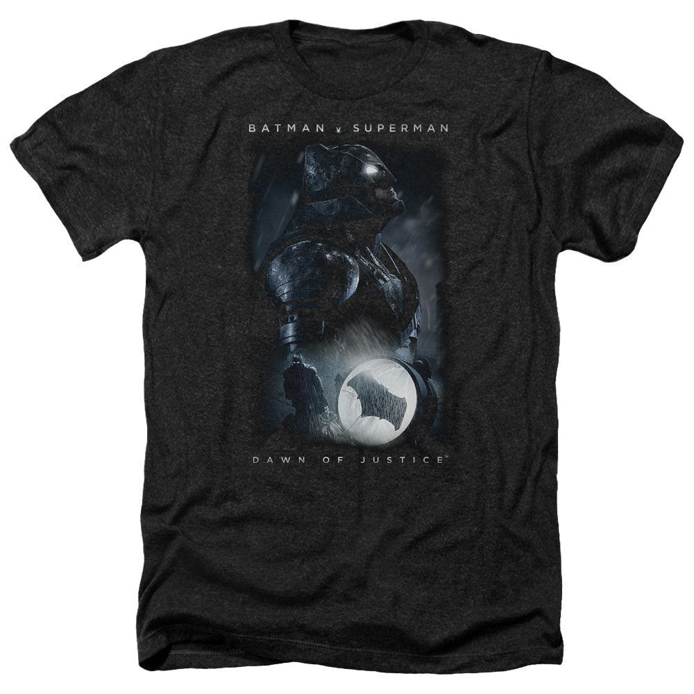 Batman v Superman Signal Men's 30/1 Heather 60 40 Poly Short-Sleeve T-Shirt