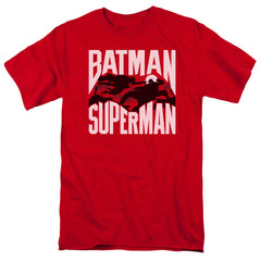 Batman v Superman Silhouette Fight Men's 18/1 Cotton Short-Sleeve T-Shirt