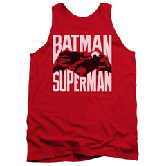 Batman v Superman Silhouette Fight Men's 18/1 Cotton Tank Top