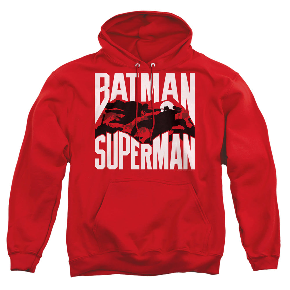 Batman v Superman Silhouette Fight Men's Pull-Over 75 25 Poly Hoodie