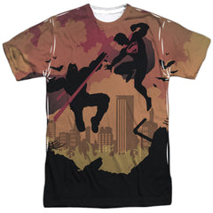 Batman v Superman Silhouette Fight Men's Regular Fit Polyester Short-Sleeve T-Shirt