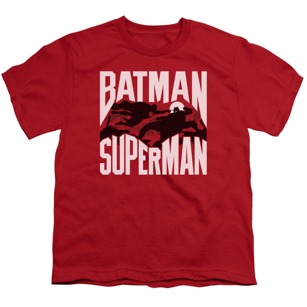 Batman v Superman Silhouette Fight Youth 18/1 100% Cotton Short-Sleeve T-Shirt
