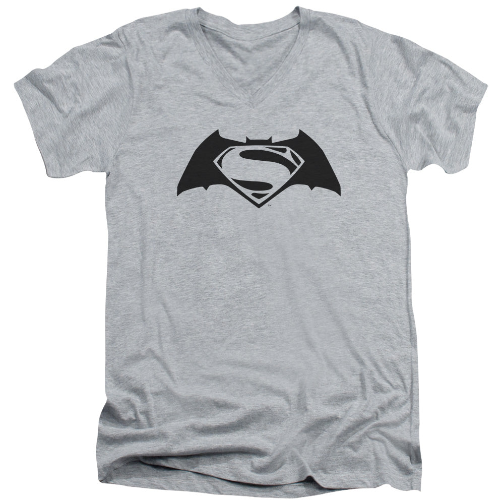 Batman v Superman Simple Logo Men's 30/1 Cotton Slim V-Neck T-Shirt