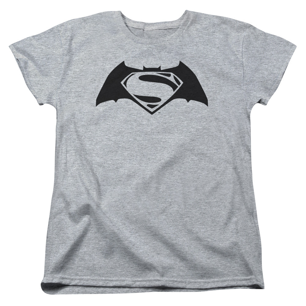 Batman v Superman Simple Logo Women's 18/1 Cotton Short-Sleeve T-Shirt
