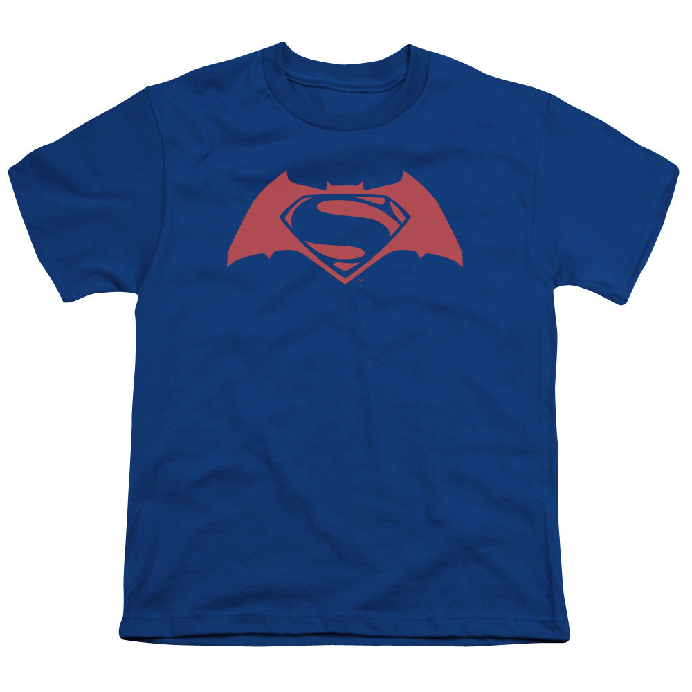 Batman v Superman Simple Logo Youth 18/1 100% Cotton Short-Sleeve T-Shirt