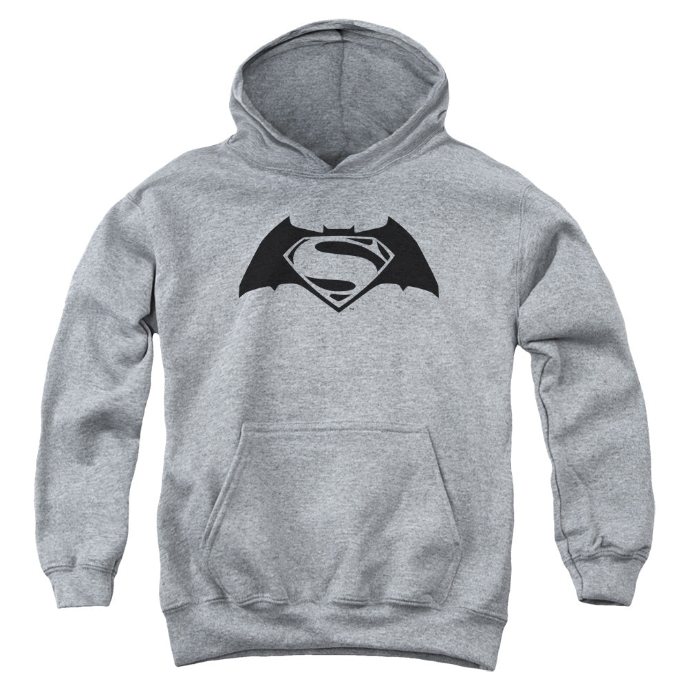 Batman v Superman Simple Logo Youth Cotton Poly Pull-Over Hoodie
