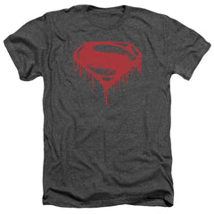 Batman v Superman Splattered Men's 30/1 Heather 60 40 Poly Short-Sleeve T-Shirt