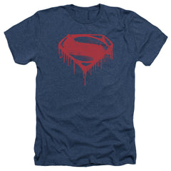 Batman v Superman Splattered Men's 30/1 Heather 60 40 Poly Short-Sleeve T-Shirt