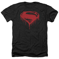 Batman v Superman Splattered Men's 30/1 Heather 60 40 Poly Short-Sleeve T-Shirt