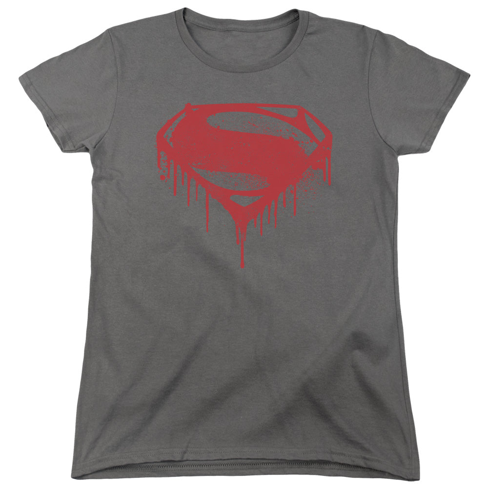 Batman v Superman Splattered Women's 18/1 Cotton Short-Sleeve T-Shirt