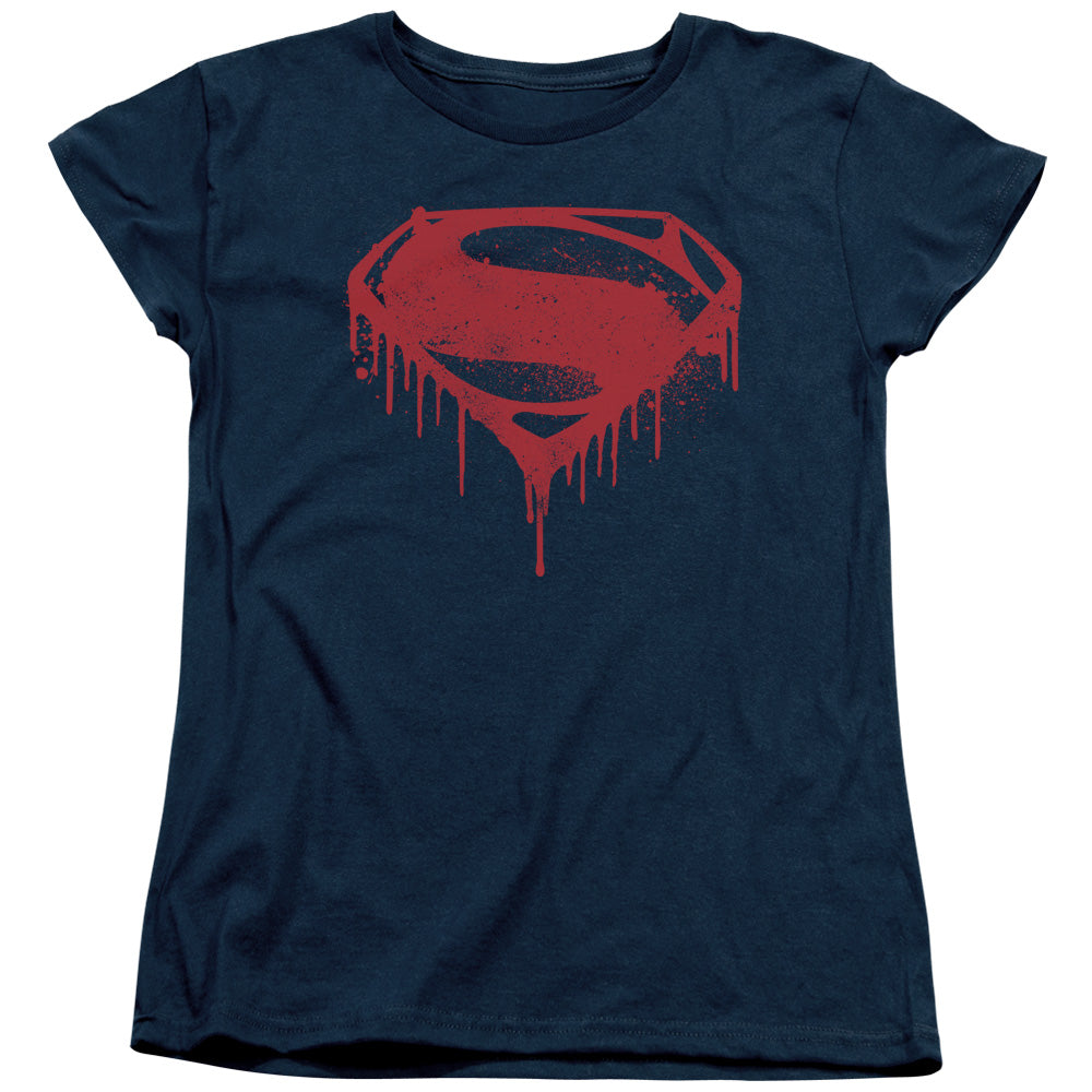 Batman v Superman Splattered Women's 18/1 Cotton Short-Sleeve T-Shirt