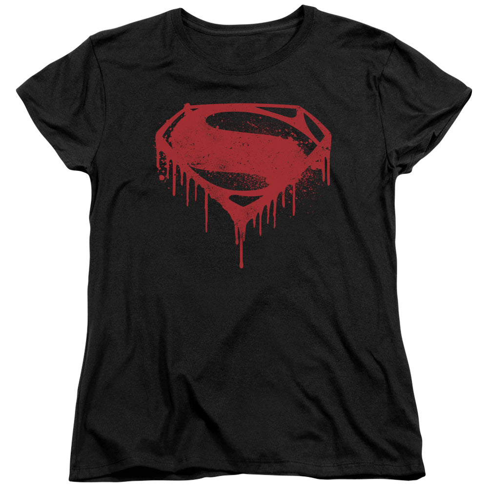 Batman v Superman Splattered Women's 18/1 Cotton Short-Sleeve T-Shirt