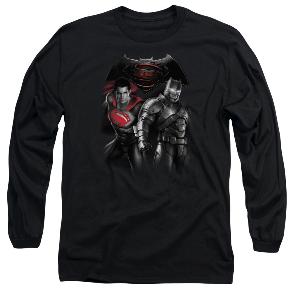 Batman v Superman Stand Off Men's 18/1 Cotton Long-Sleeve T-Shirt