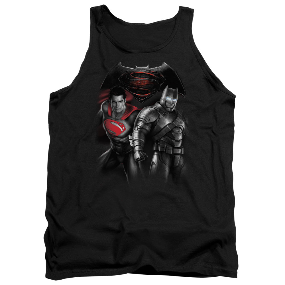 Batman v Superman Stand Off Men's 18/1 Cotton Tank Top