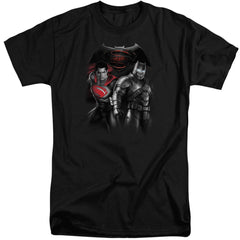 Batman v Superman Stand Off Men's 18/1 Tall Cotton Short-Sleeve T-Shirt