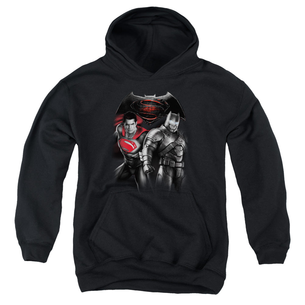 Batman v Superman Stand Off Youth Cotton Poly Pull-Over Hoodie