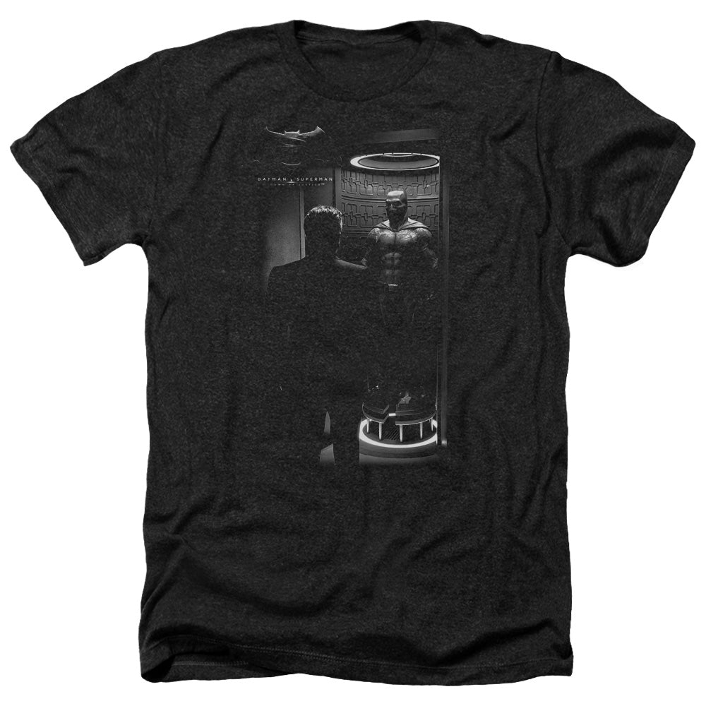 Batman v Superman Suit Up Men's 30/1 Heather 60 40 Poly Short-Sleeve T-Shirt