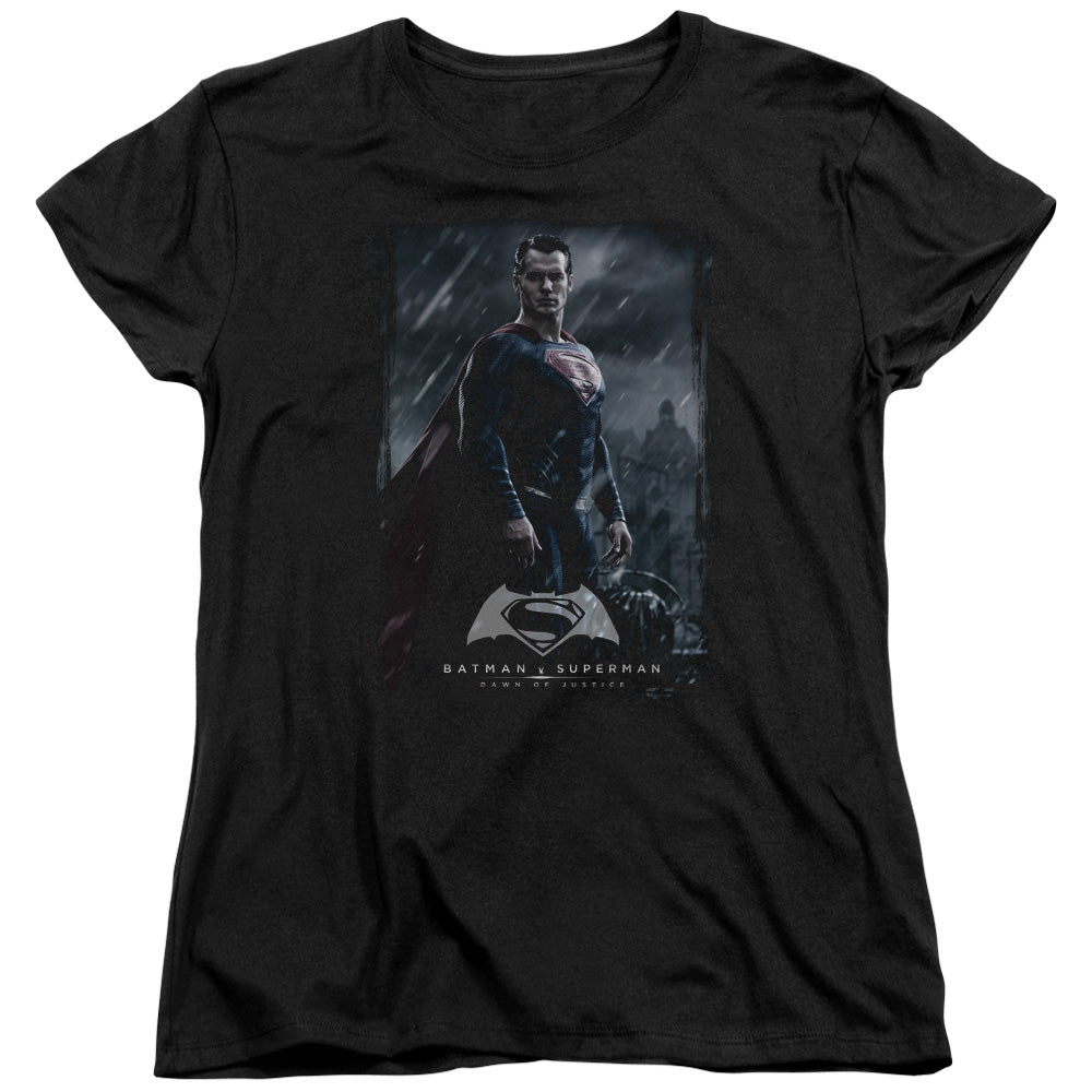 Batman v Superman Supe Poster Women's 18/1 Cotton Short-Sleeve T-Shirt