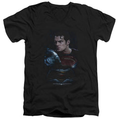 Batman v Superman Super Angry Men's 30/1 Cotton Slim V-Neck T-Shirt