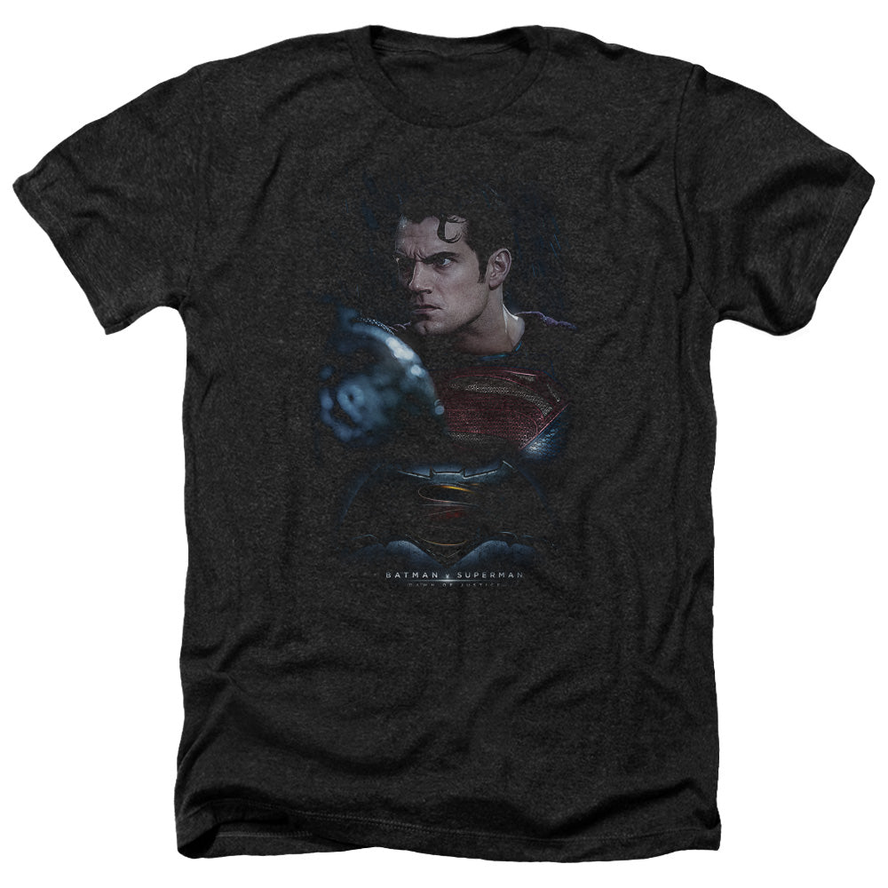 Batman v Superman Super Angry Men's 30/1 Heather 60 40 Poly Short-Sleeve T-Shirt