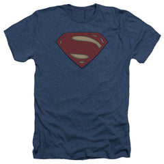 Batman v Superman Super Movie Logo Men's 30/1 Heather 60 40 Poly Short-Sleeve T-Shirt