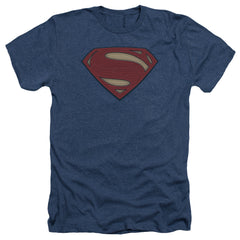 Batman v Superman Super Movie Logo Men's 30/1 Heather 60 40 Poly Short-Sleeve T-Shirt