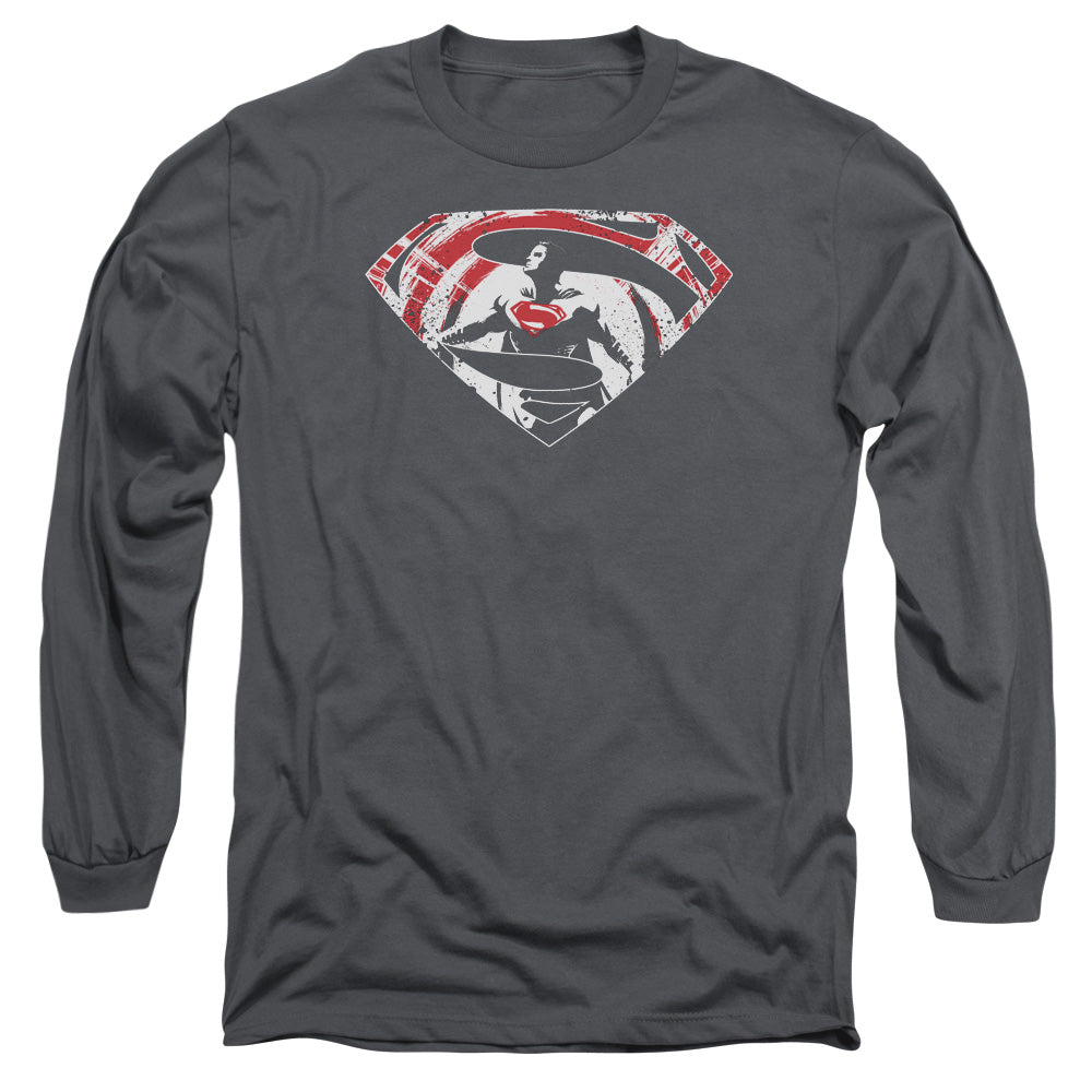 Batman v Superman Super Splatter Logo Men's 18/1 Cotton Long-Sleeve T-Shirt