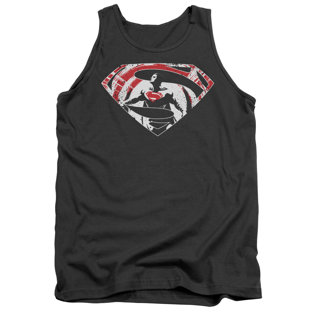 Batman v Superman Super Splatter Logo Men's 18/1 Cotton Tank Top