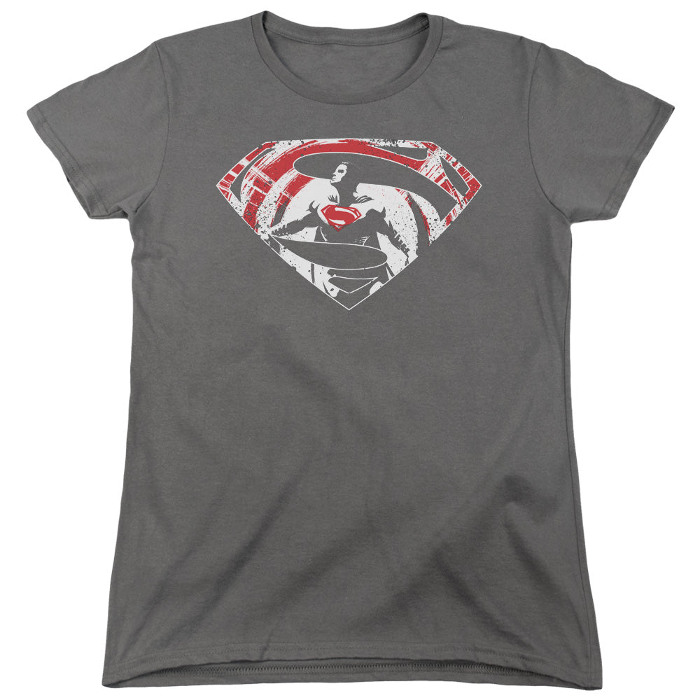 Batman v Superman Super Splatter Logo Women's 18/1 Cotton Short-Sleeve T-Shirt