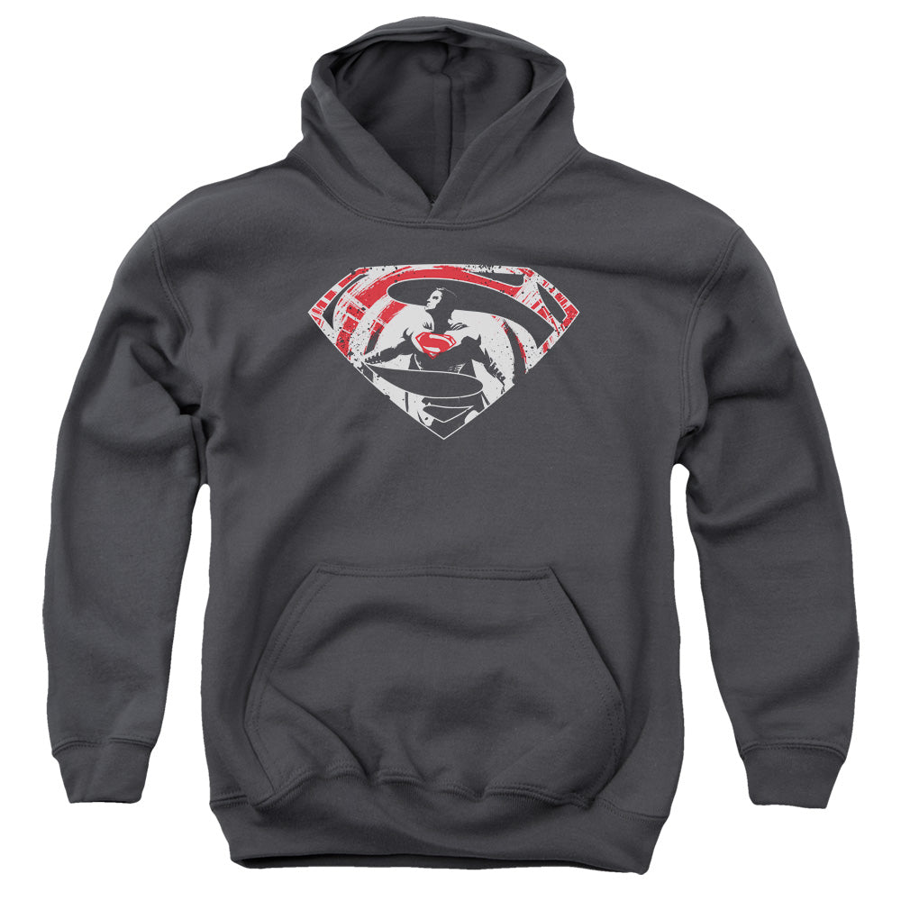 Batman v Superman Super Splatter Logo Youth Cotton Poly Pull-Over Hoodie