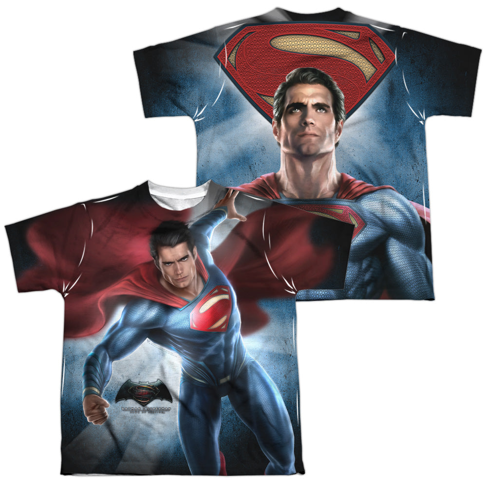 Batman v Superman Superman Light (Front/Back Print) Youth Regular Fit Poly Short-Sleeve T-Shirt