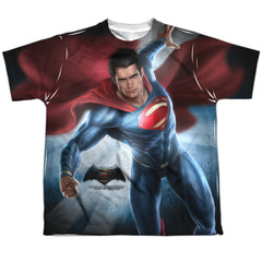 Batman v Superman Superman Light Youth Regular Fit Poly Short-Sleeve T-Shirt