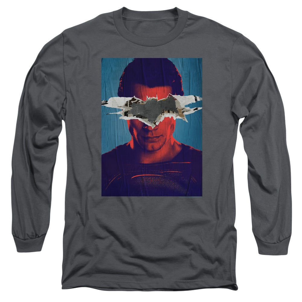 Batman v Superman Superman Poster Men's 18/1 Cotton Long-Sleeve T-Shirt