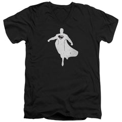 Batman v Superman Superman Silhouette Men's 30/1 Cotton Slim V-Neck T-Shirt