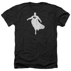 Batman v Superman Superman Silhouette Men's 30/1 Heather 60 40 Poly Short-Sleeve T-Shirt