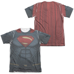 Batman v Superman Superman Uniform (Front/Back Print) Men's Regular Fit Poly Cotton Short-Sleeve T-Shirt
