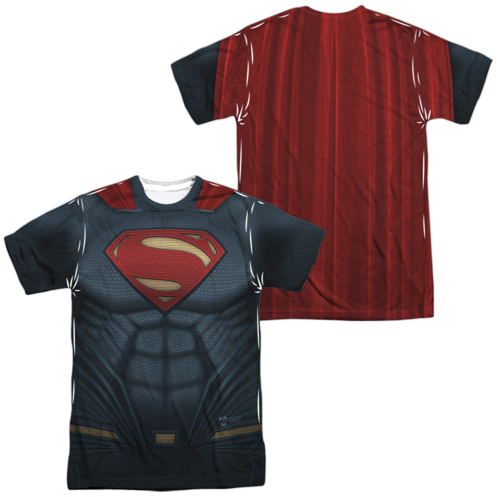 Batman v Superman Superman Uniform (Front/Back Print) Men's Regular Fit Polyester Short-Sleeve T-Shirt